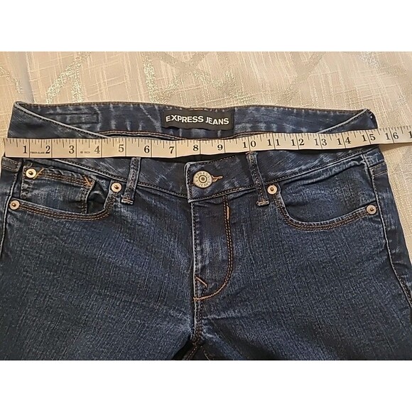 Express Jeans Womens Size 6S Short Denim Blue Slim Pockets Stretch - Picture 9 of 9